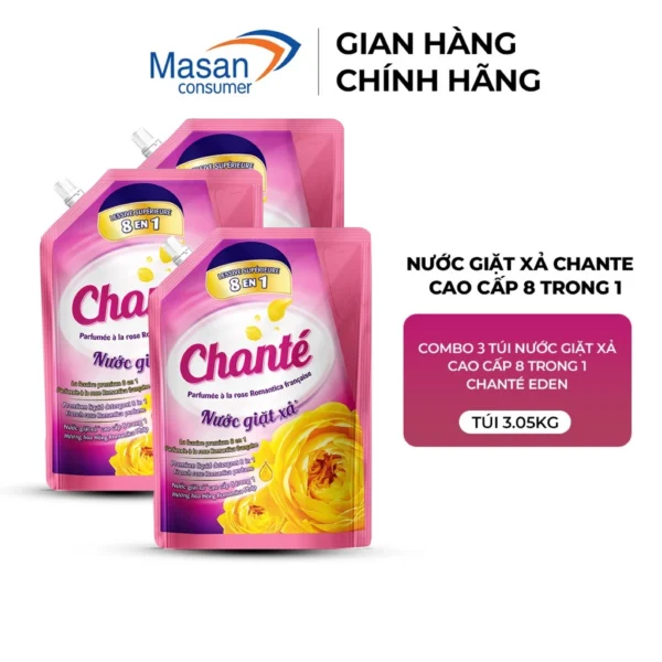 Combo 3 Túi Nước Giặt Xả Chanté Cao Cấp 8 Trong 🔥 🔥🔥
